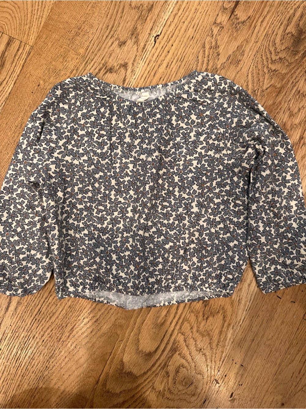 Quincy Mae Blue and White Floral Tunic Top